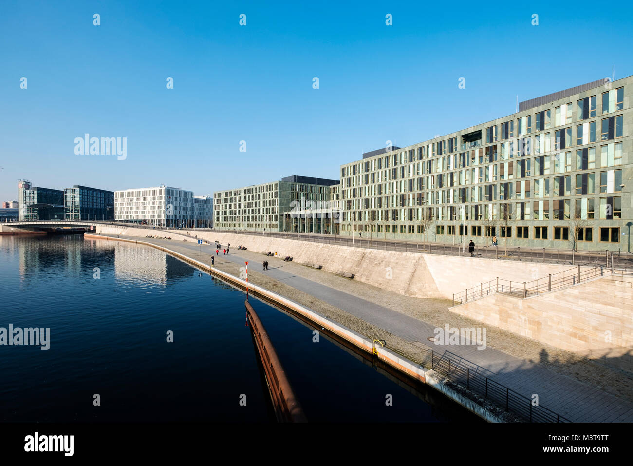 View of Federal Ministry of Education and Research (Bundesministerium fŸr Bildung und Forschung) on Kapelle Ufer beside River Spree in Mitte district  Stock Photo