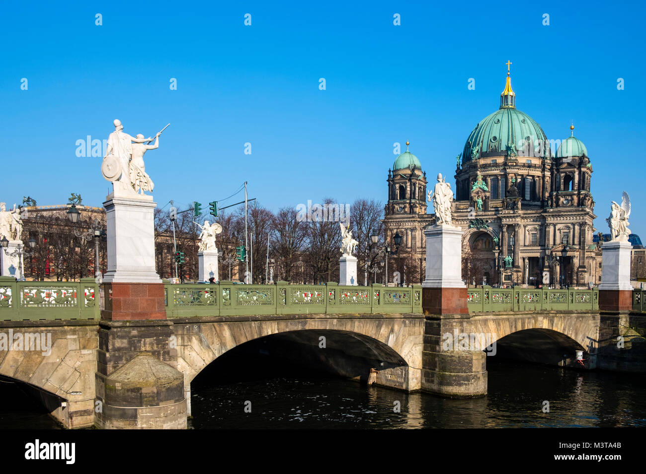 View ol Schlossbrucke designed by Schinkel at Lustgarten on Museum Island (Museumsinsel) in Mitte, Berlin, Germany Stock Photo