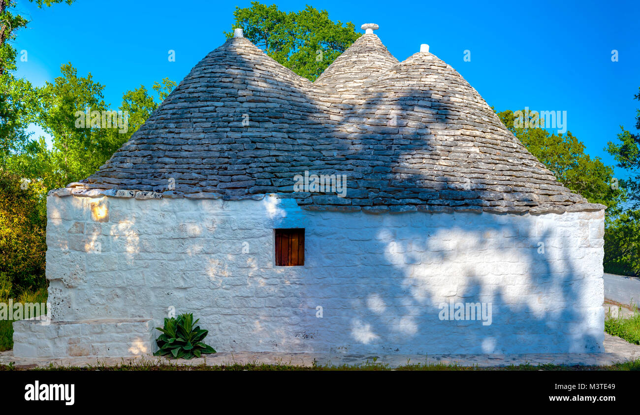 Typical cone-shaped houses called Trulli in Alberobello, Italy Stock Photo