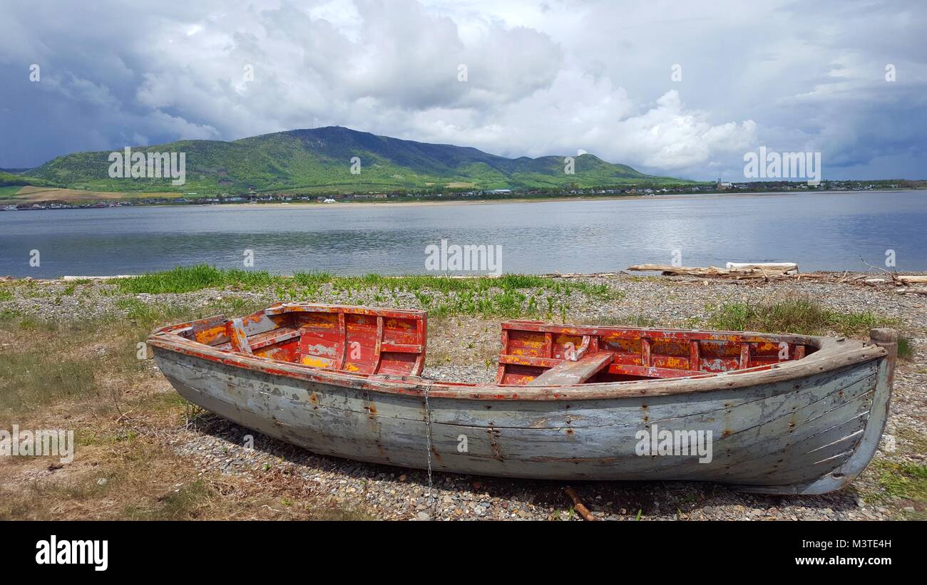 Stranded barque, Carleton-sur-mer, Quebec Stock Photo - Alamy