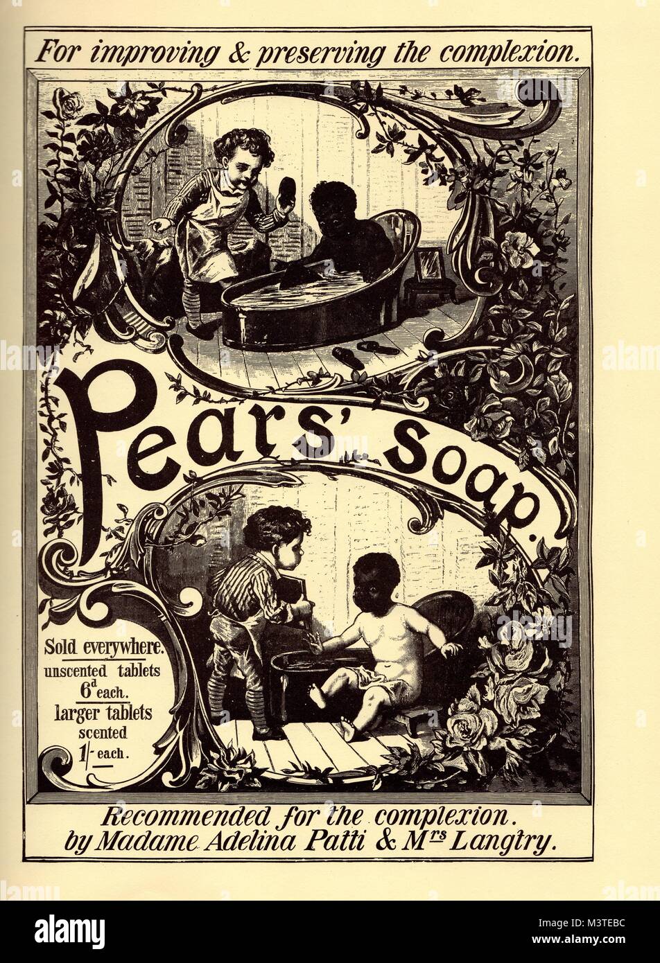 Vintage advert for Pears Shaving Soap, Circa 1893 Stock Photo