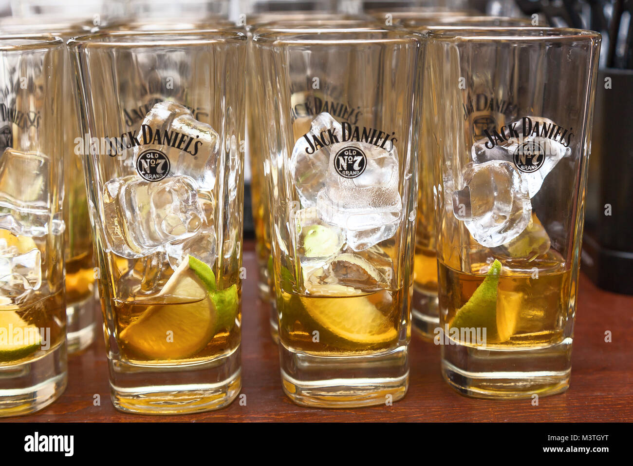 Jack Daniels Whiskey Logo Stock Photos & Jack Daniels Whiskey Logo