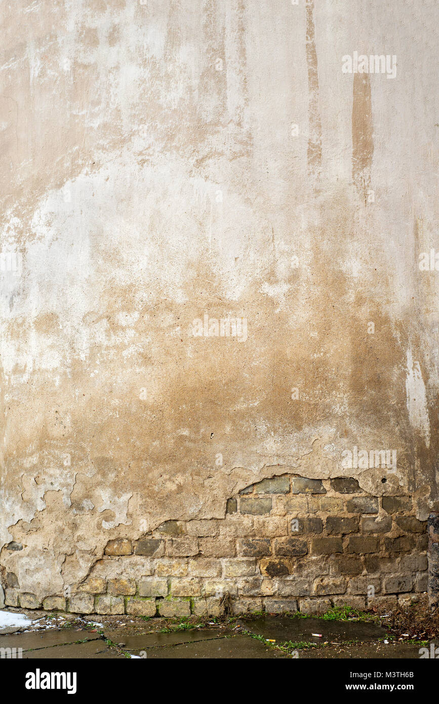 Abandoned stucco brick wall background Stock Photo - Alamy