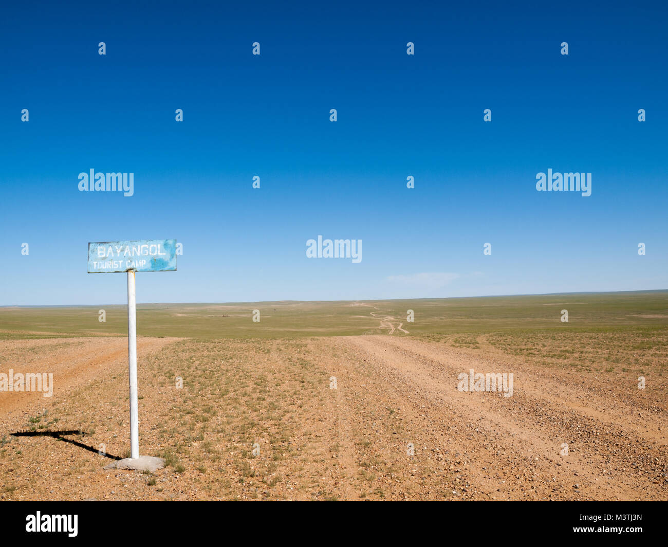 Gobi desert dirt road Stock Photo