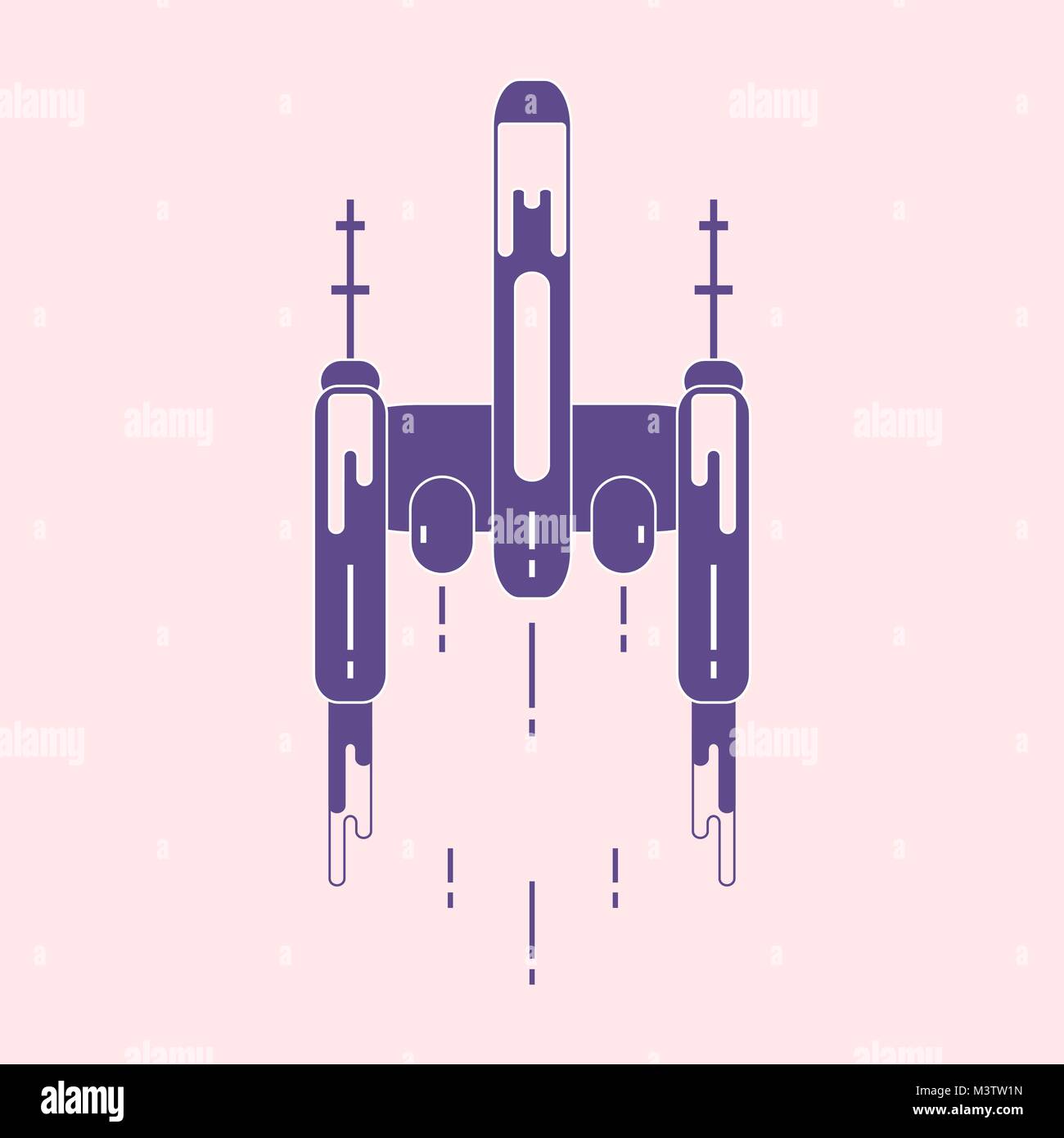 Spaceship. Space exploration, science, technology. Design for banner ...