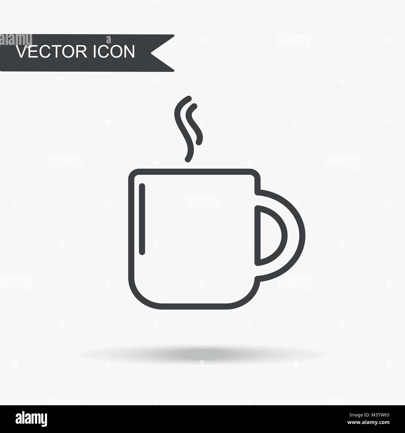 Modern and simple vector illustration of coffee mug icon with aroma