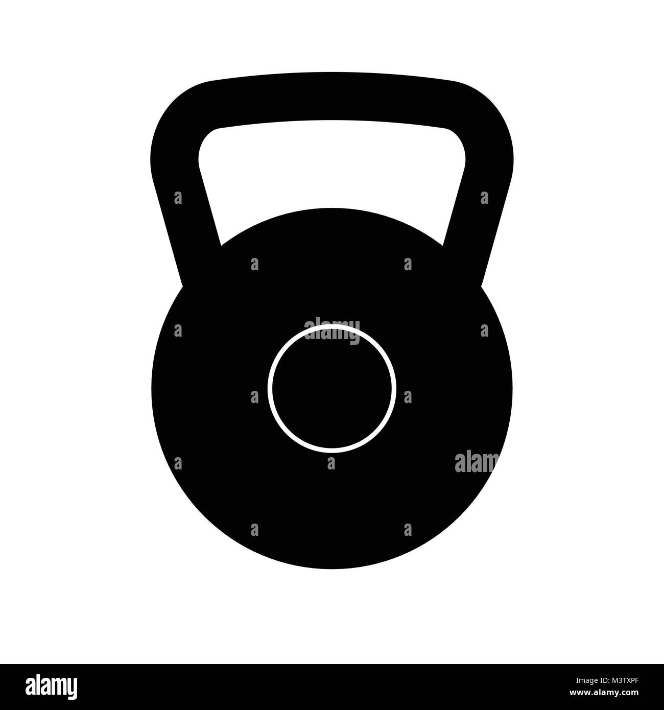 Simple black kettlebell icon Stock Vector