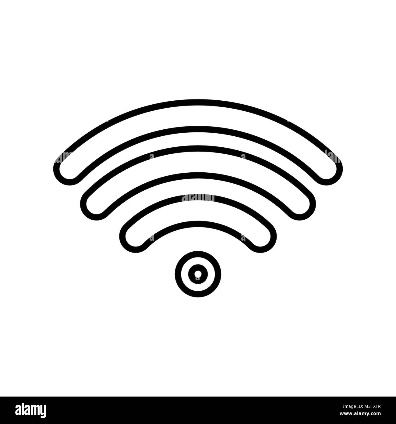 Wifi icon with circluar center Stock Vector