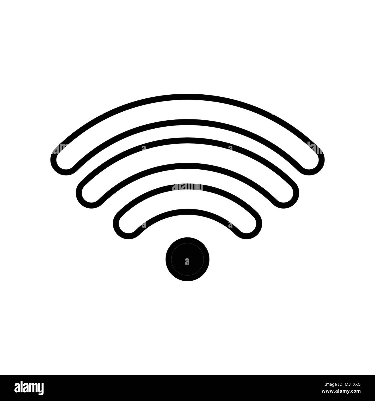 Very weak wifi signal with black dot center Stock Vector
