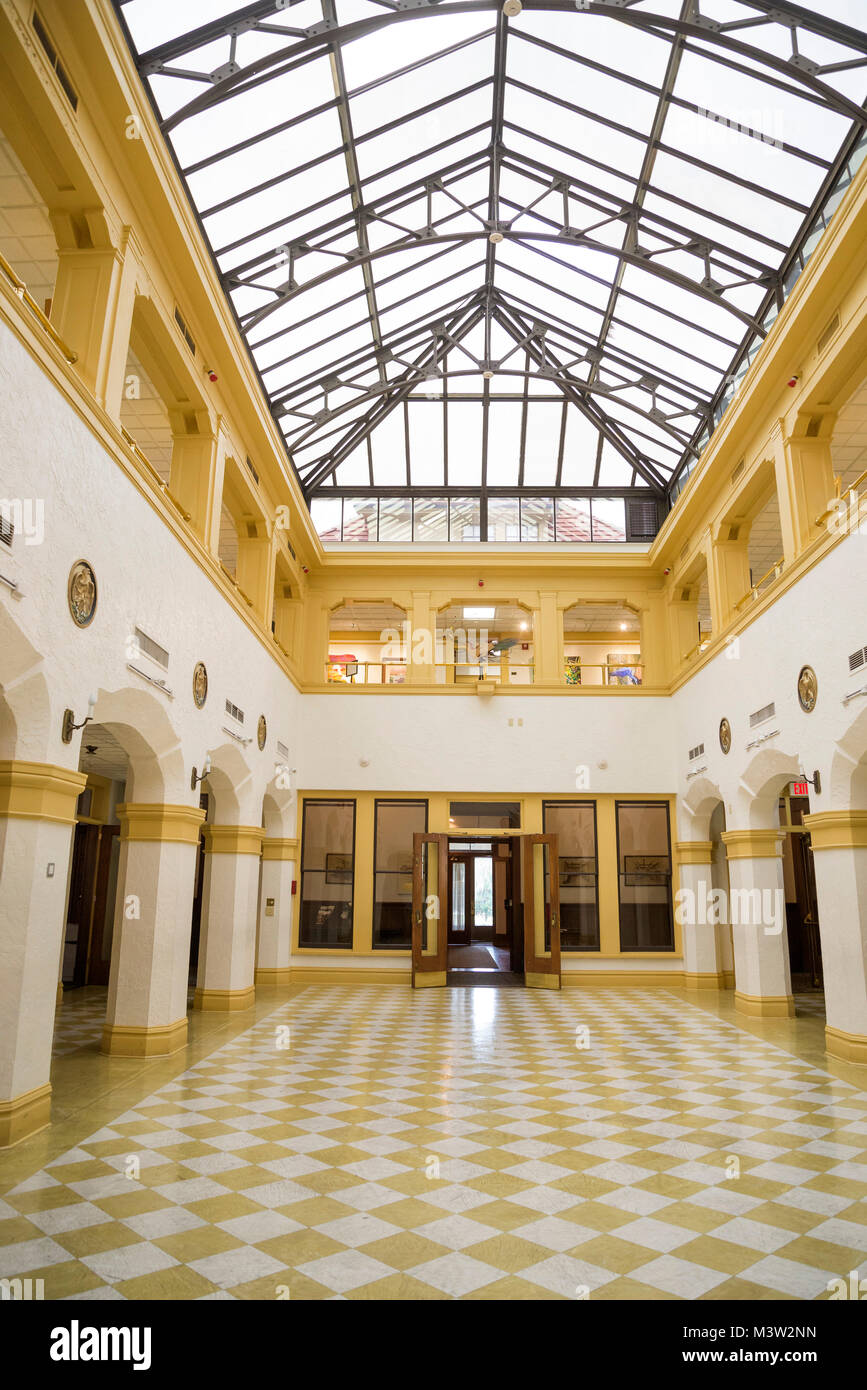 The Thomas Center is a former residence that is now owned by the City of Gainesville, Florida, and is Mediterranean Revival style architecture. Stock Photo