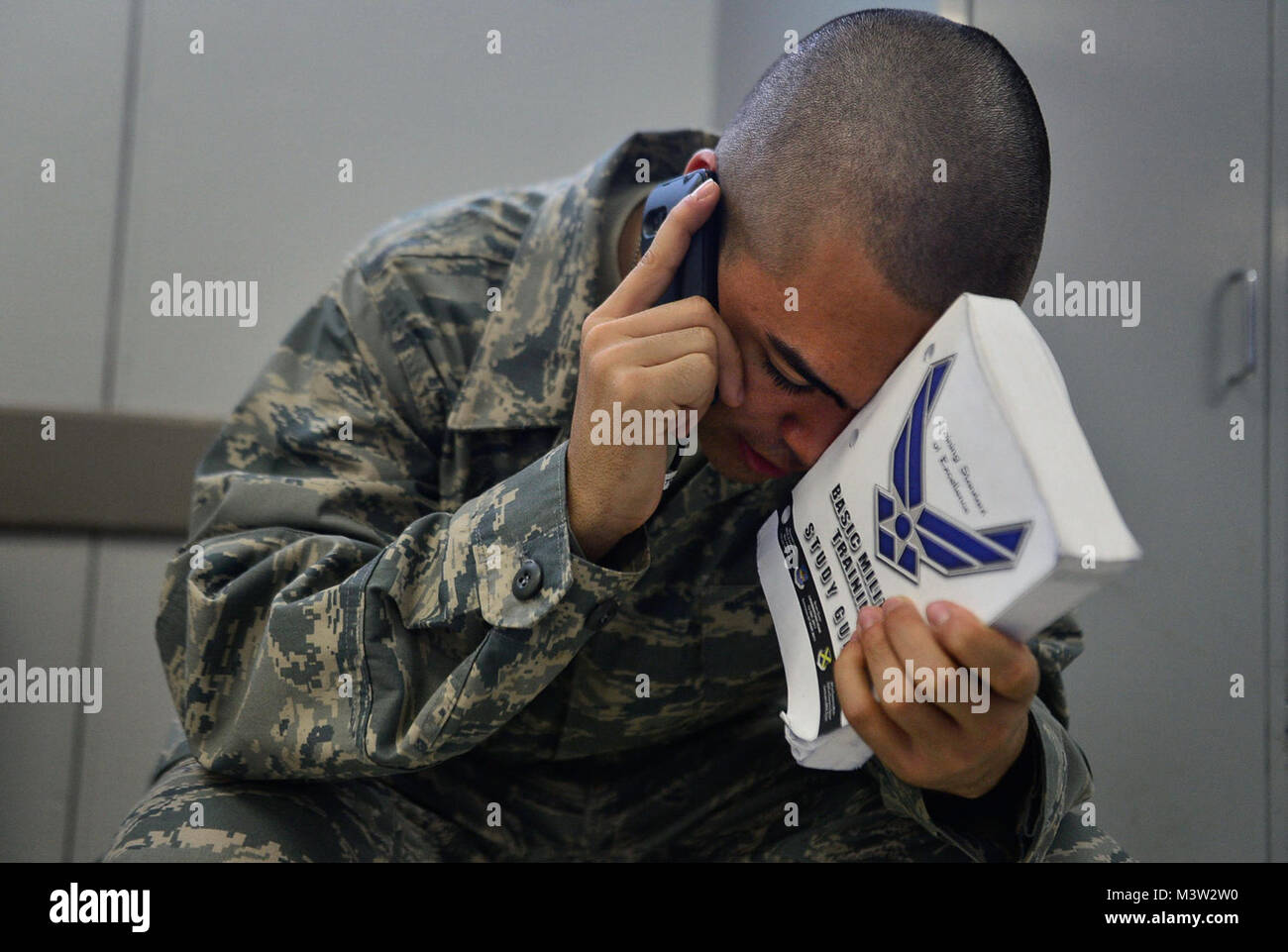 Trainees First Call Trainee Devin Velez talks to his parents during his initial phone call ...