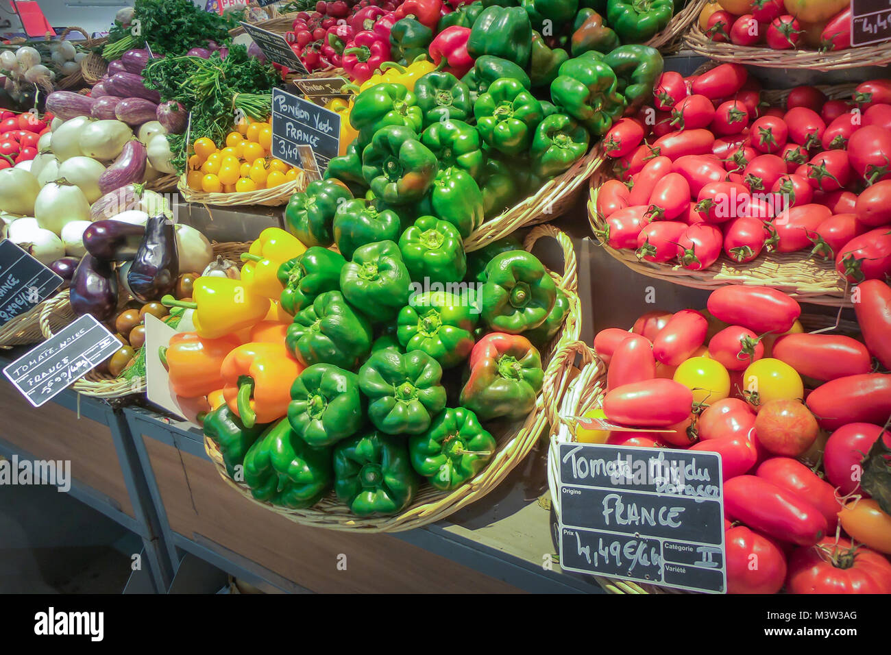 Fruit and vegetable market in France Stock Photo