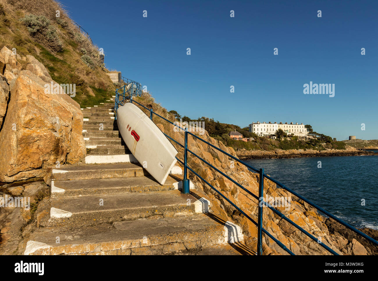 Pathway to Hawk Cliff, Vico Road, Dalkey. In background Sorrento