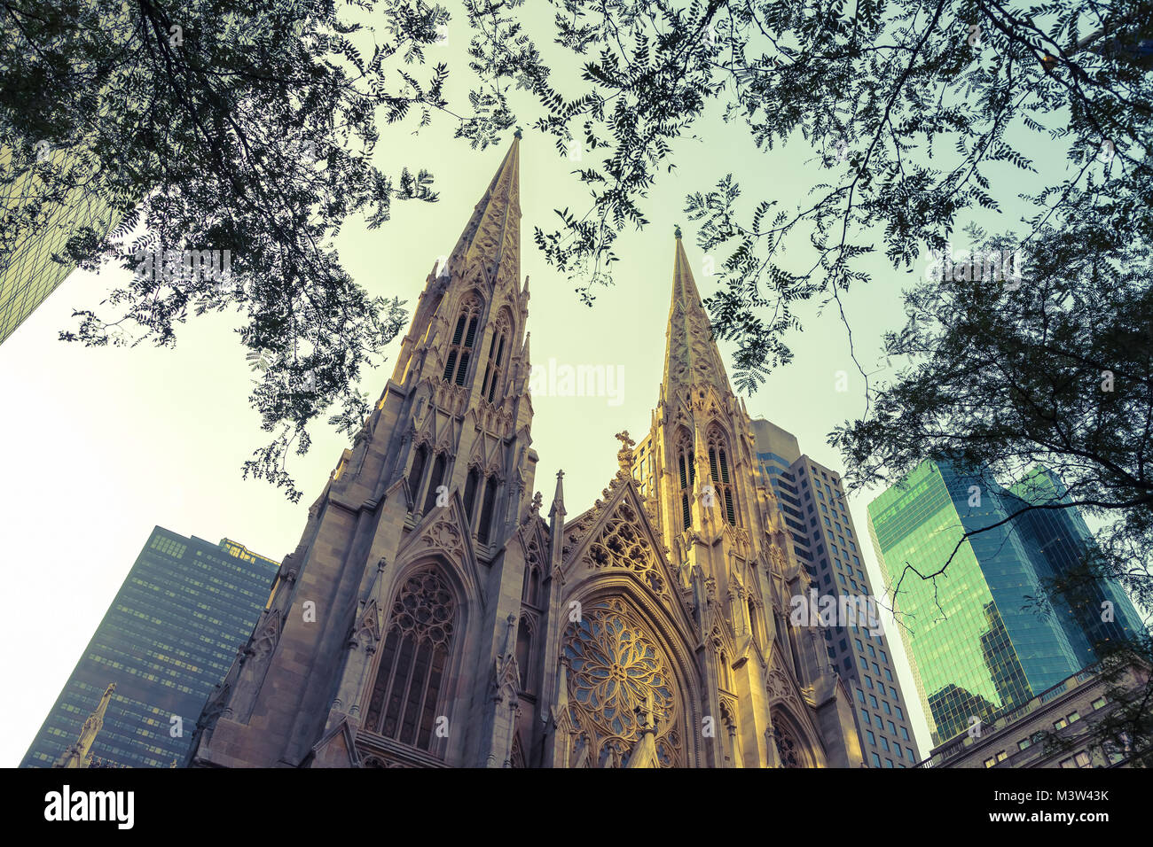 The architectural structures of Saint Patrick Cathedral in New York City, New York Stock Photo