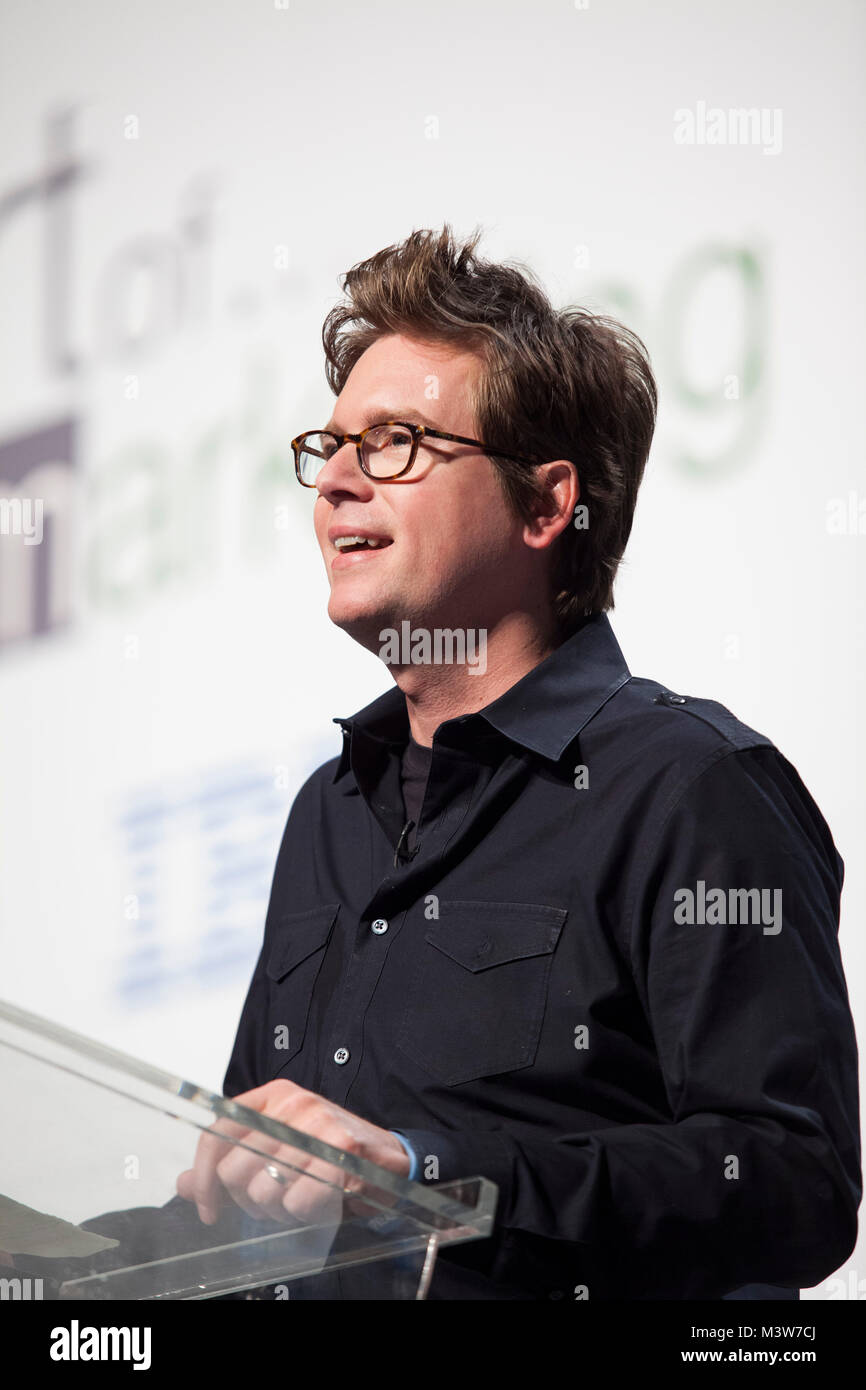 Co-founder and Creative Director of Twitter Inc Biz Stone speaks at the Art of Marketing conference in Toronto, Ontario, Canada on Wednesday, June 05, 2013. The conference hosted speakers and vendors geared towards the new age of marketing. Stock Photo