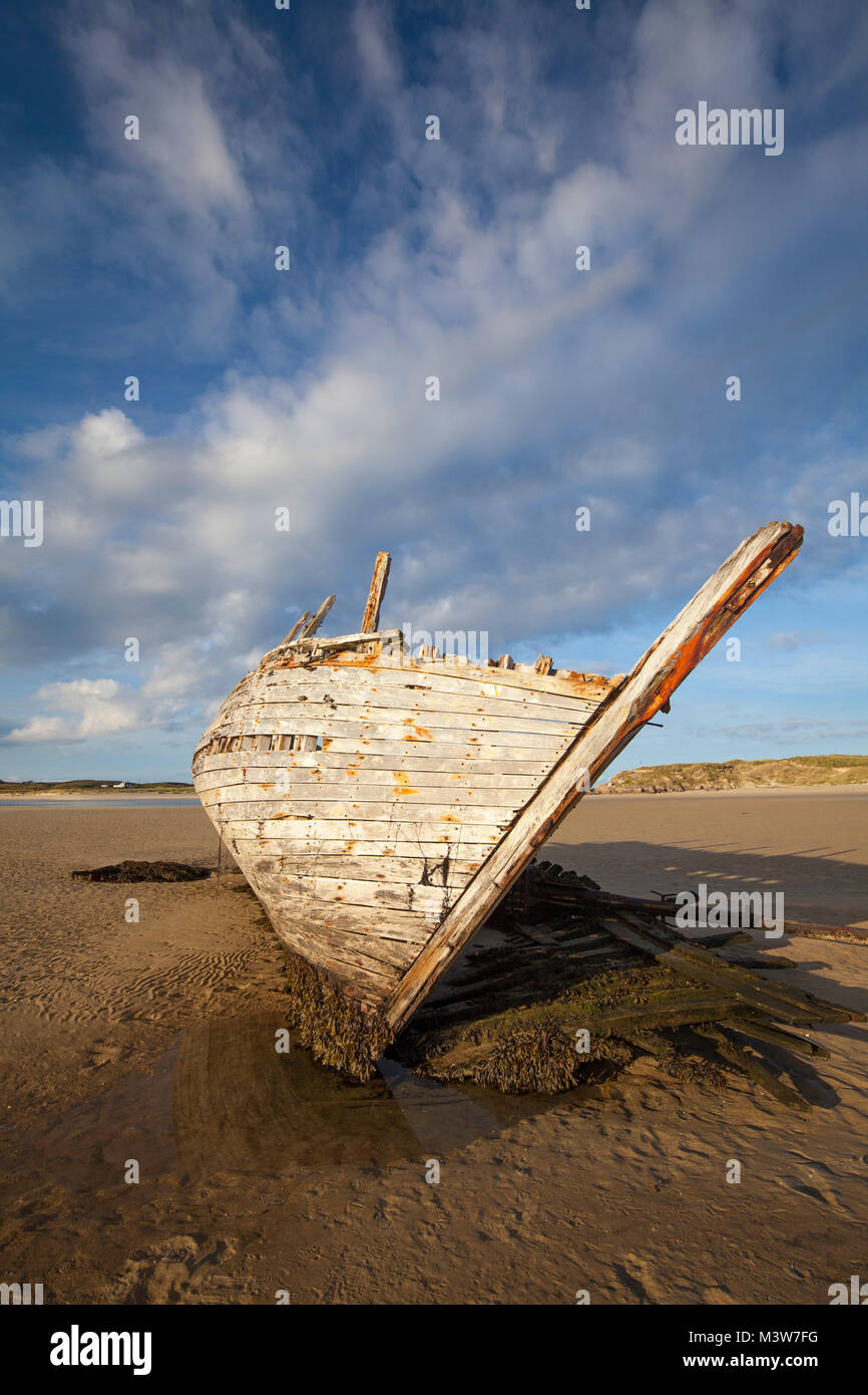 Bad Eddie's shipwreck, Bunbeg, Gweedore, County Donegal, Ireland. Stock Photo
