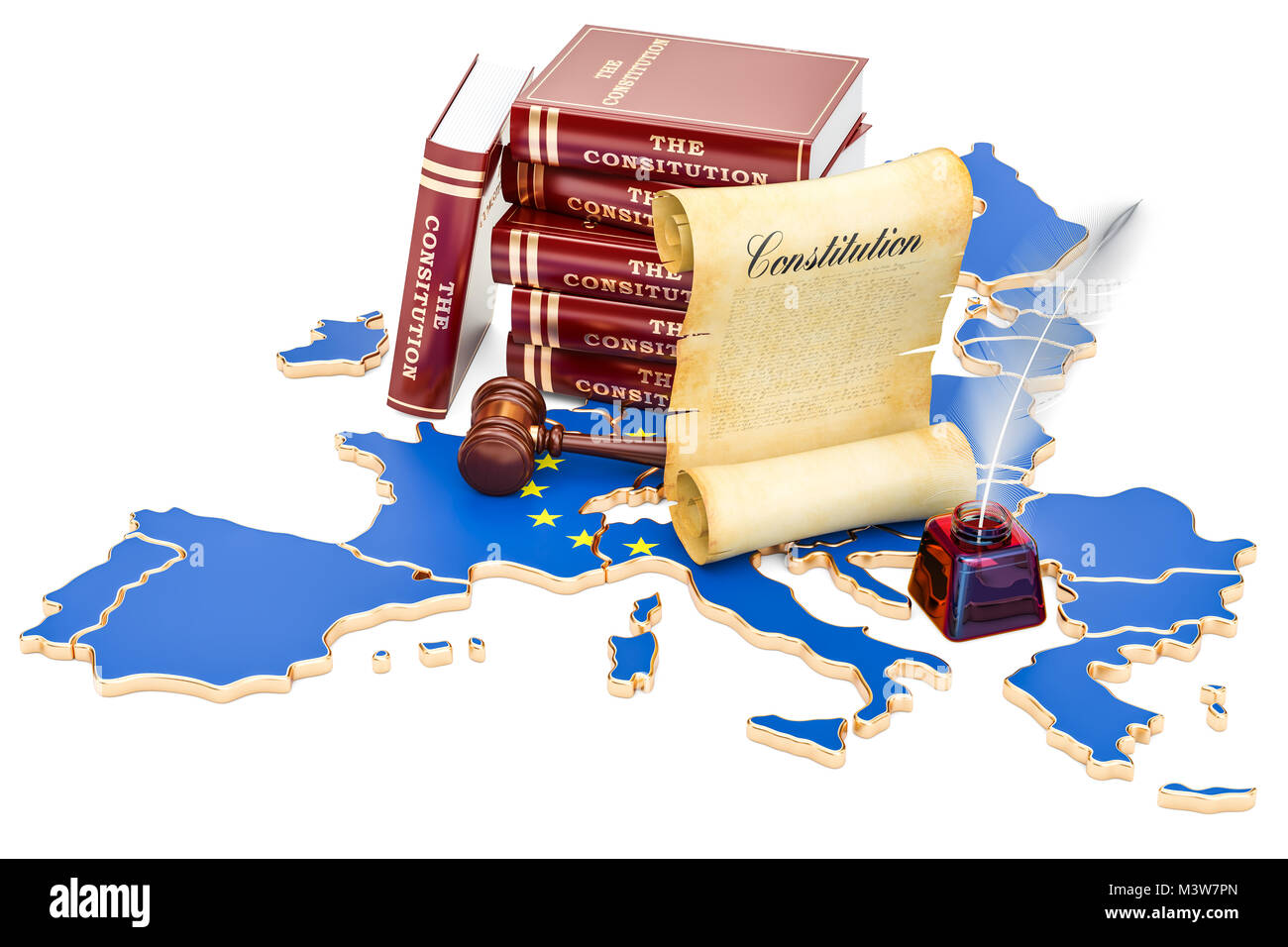 Constitution of European Union concept, 3D rendering Stock Photo