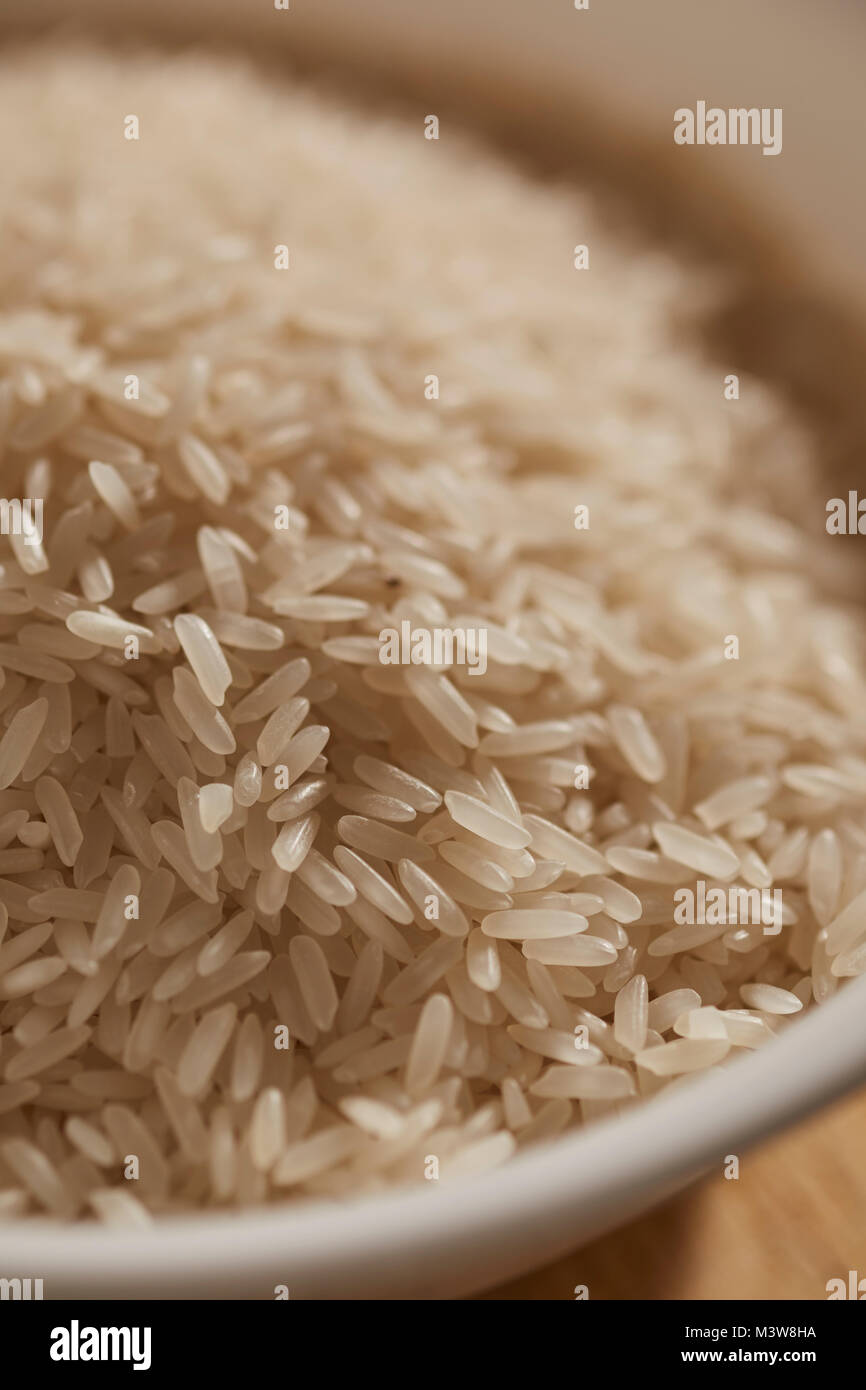 uncooked white jasmine rice from Thailand Stock Photo