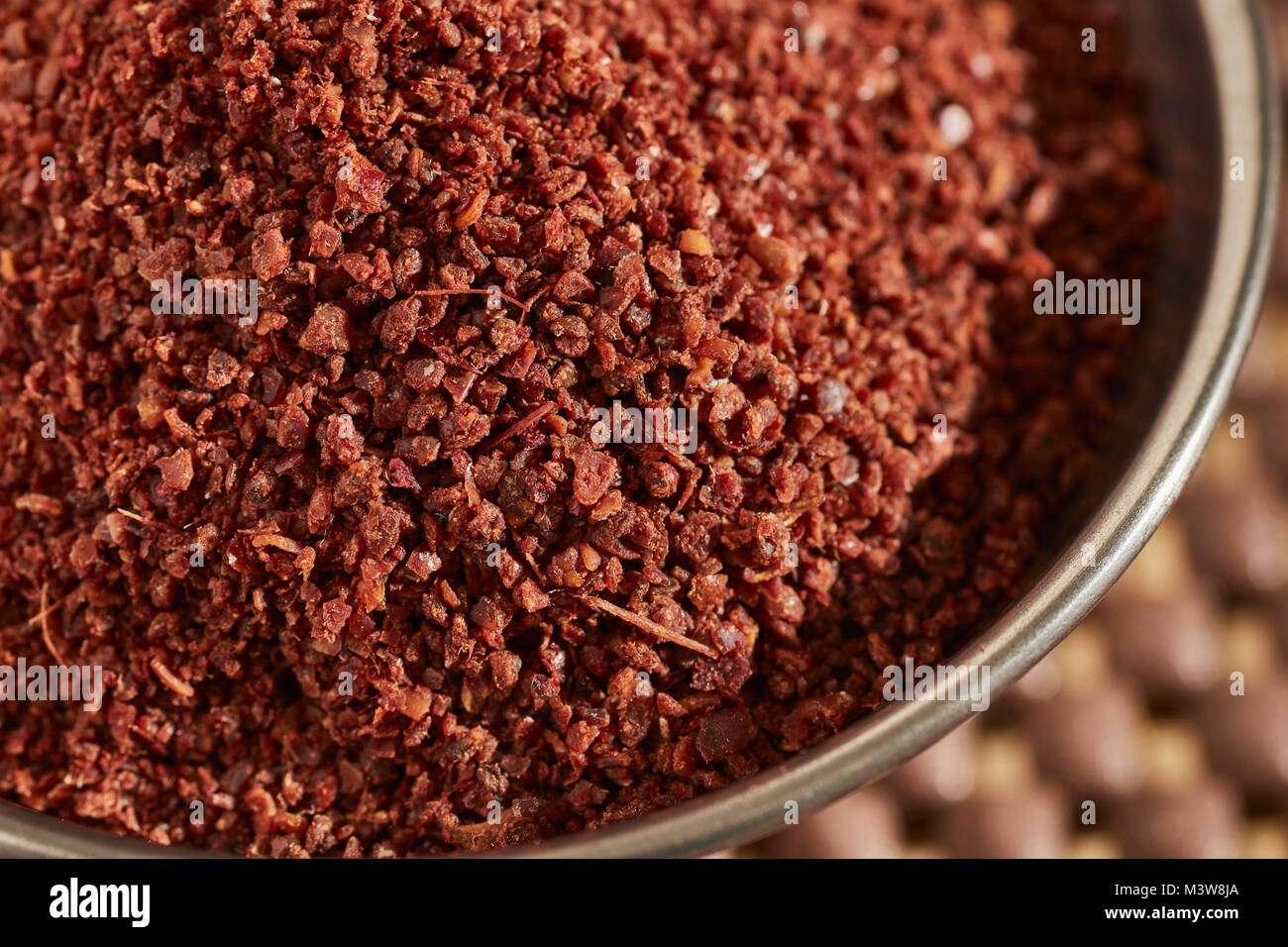 a bit of ground sumac, the classic Middle Eastern spice Stock Photo