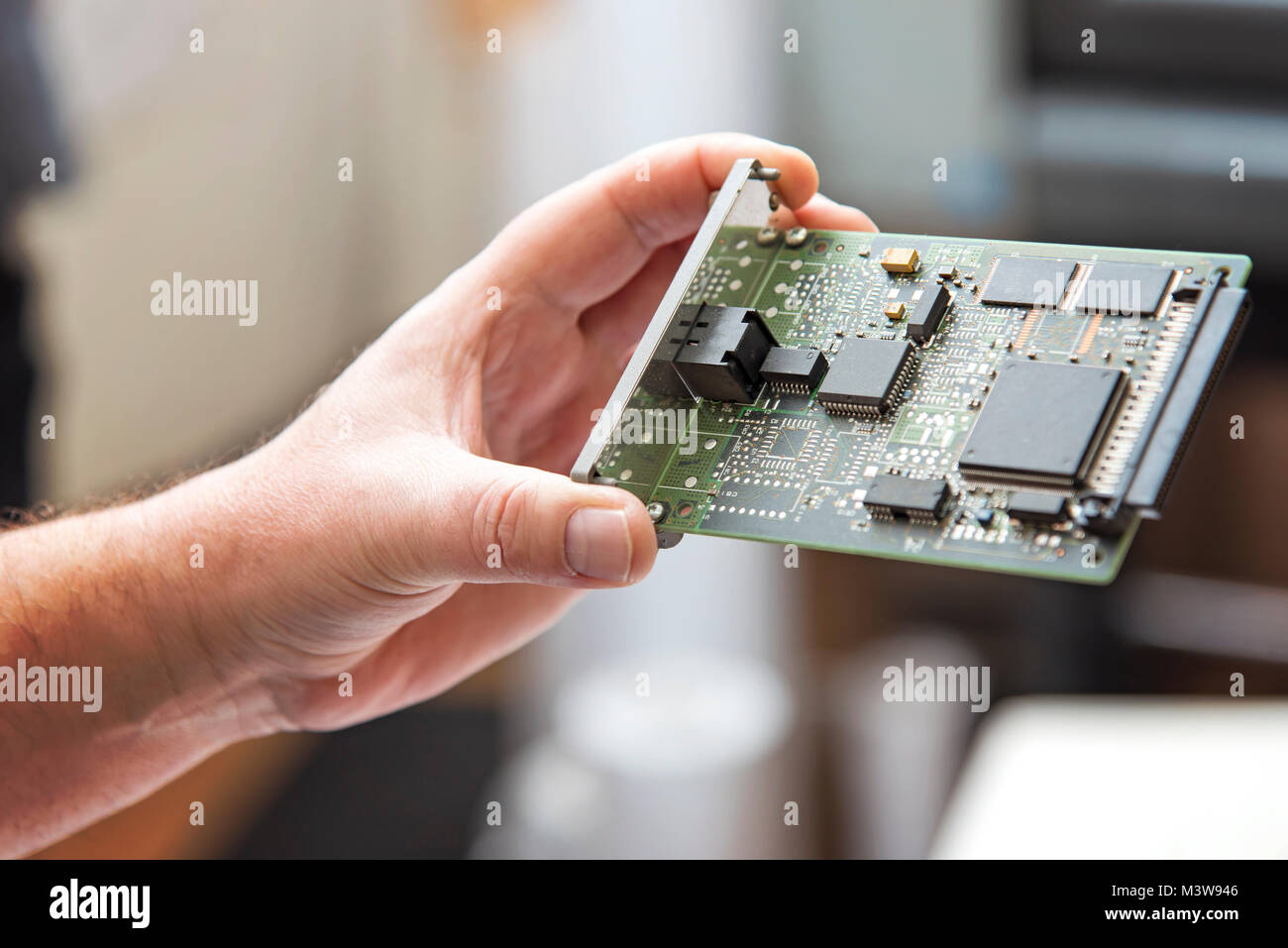 Networking hardware, modem card Stock Photo Alamy