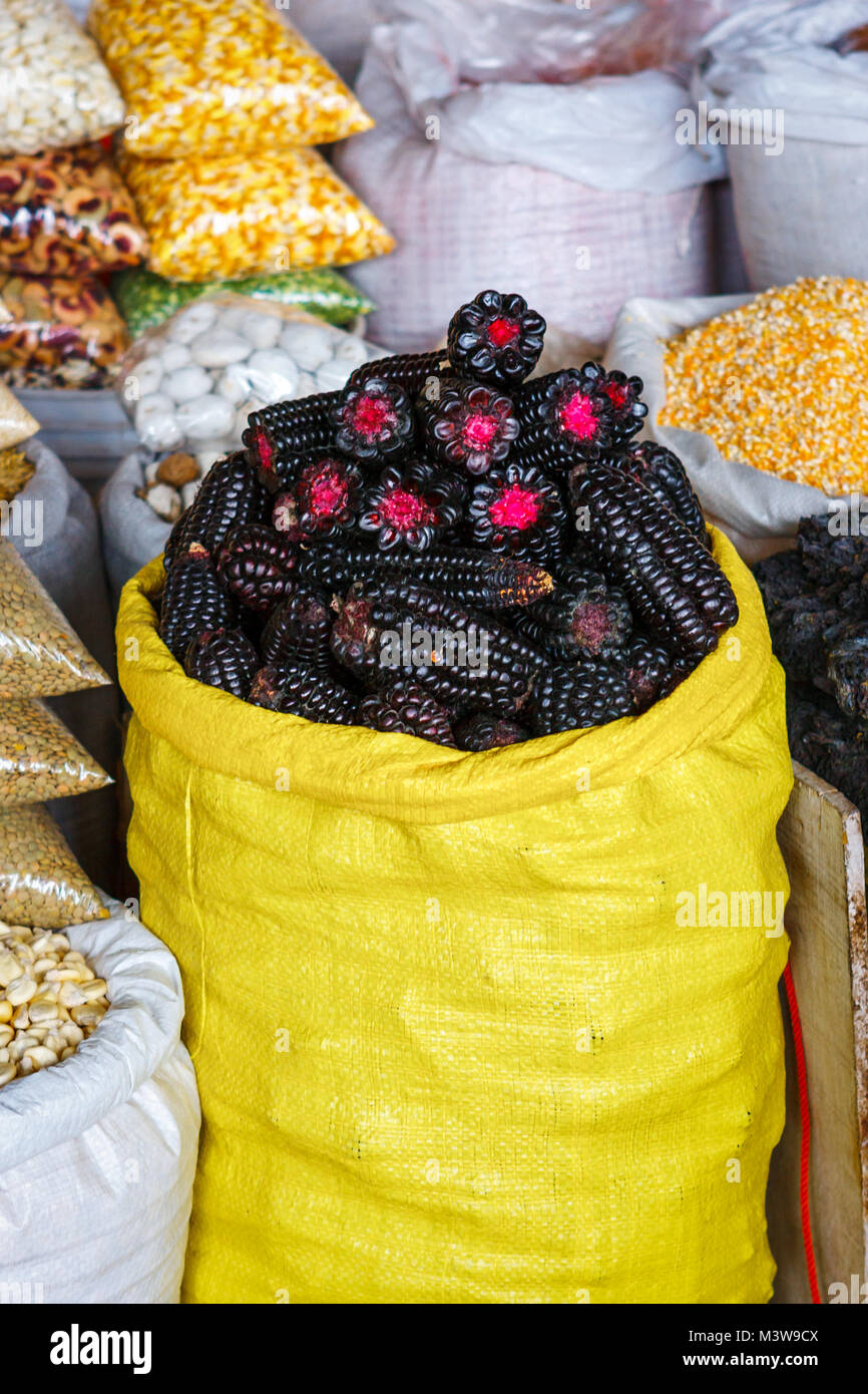 Download Blue Corn In A Yellow Bag At The Market Cusco Peru Stock Photo Alamy PSD Mockup Templates