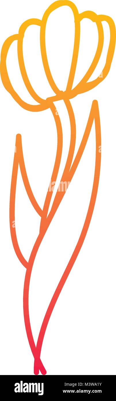 flower natural botanical stem leaves icon Stock Vector Image & Art - Alamy