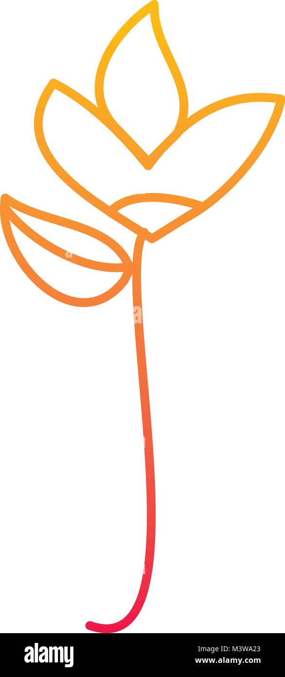 flower natural botanical stem leaves icon Stock Vector Image & Art - Alamy