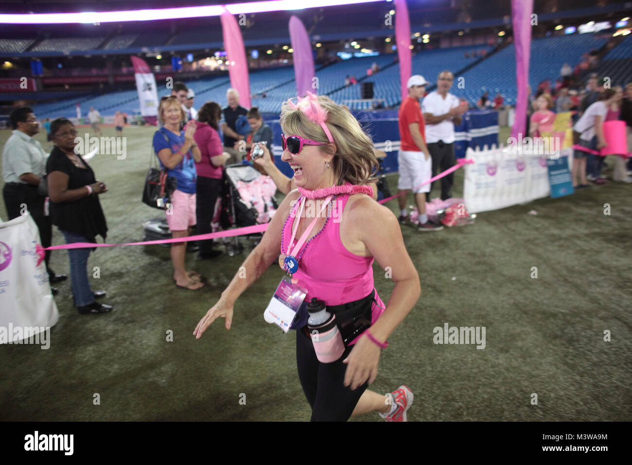 A participant completes the Shoppers Drug Mart Weekend to End Women's Cancers Walk on Sunday