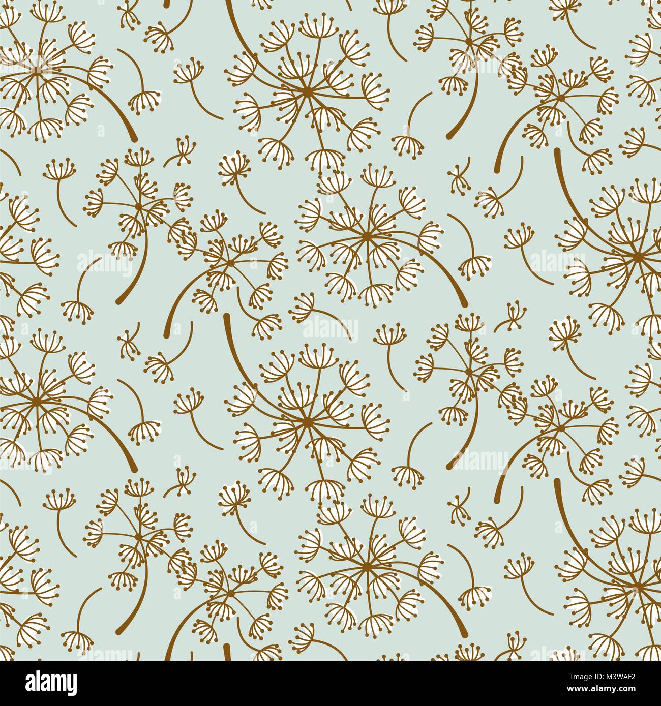 Fluffy dandelion blue pastel seamless vector pattern Stock Vector Image ...