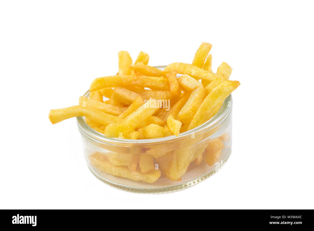 bowl of french fries on white background Stock Photo