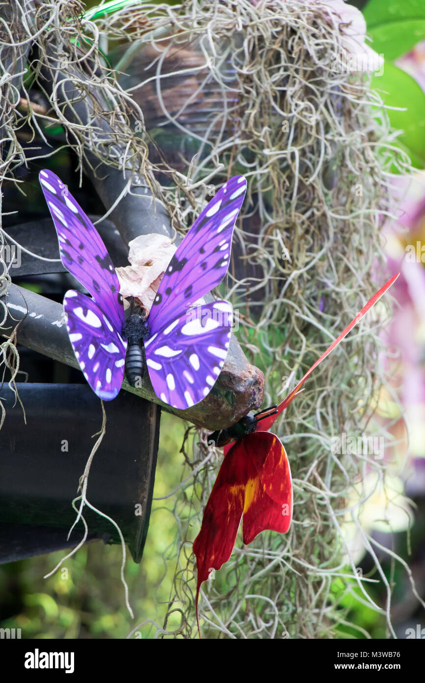 Artificial Butterflies Make Romantic Decoration Of The Garden