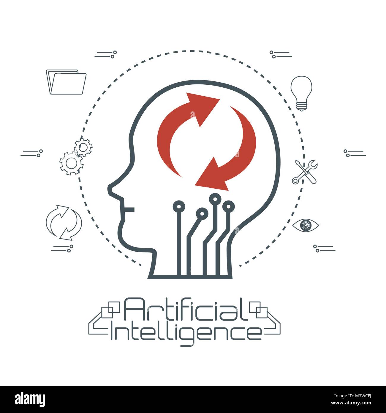 artificial inteligence technology set icons Stock Vector Image & Art ...