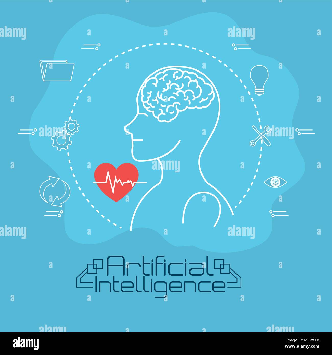 artificial inteligence technology set icons Stock Vector Image & Art ...