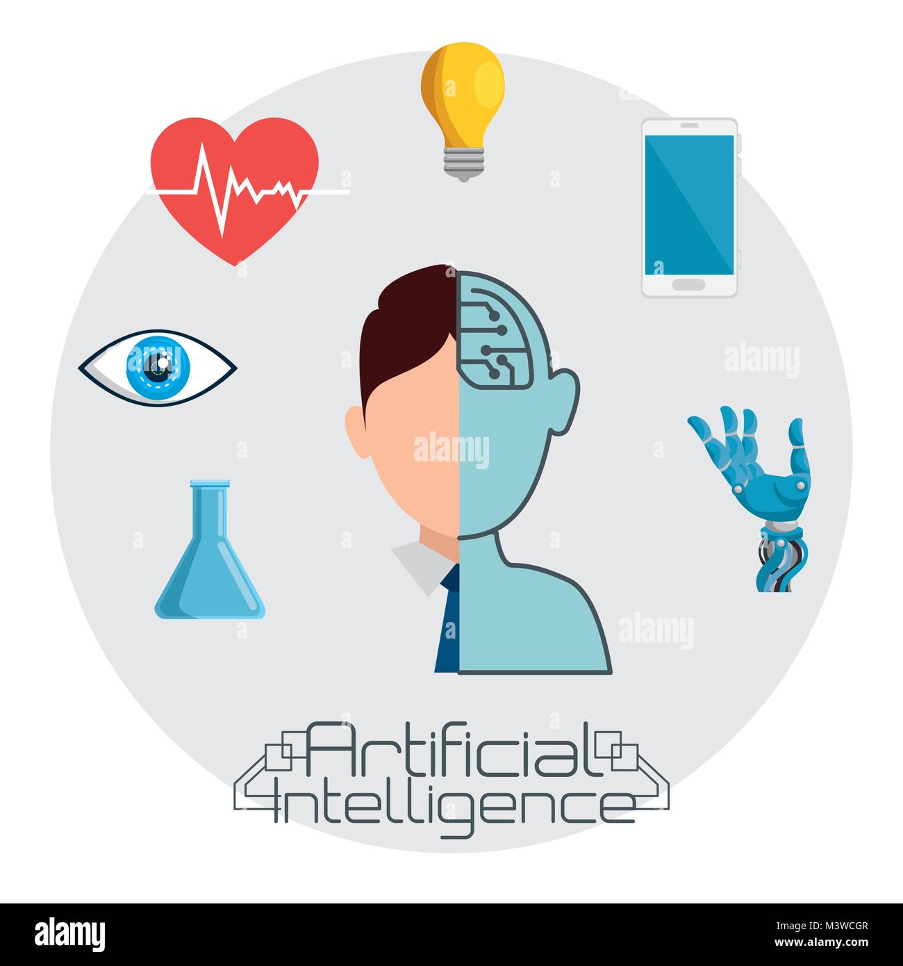 artificial inteligence technology set icons Stock Vector Image & Art ...