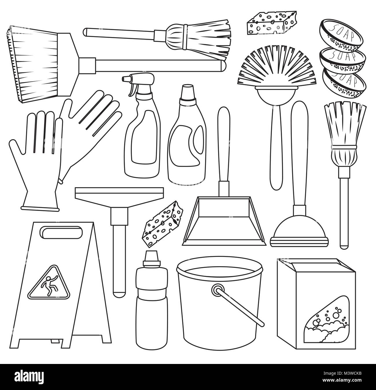 set of cleaning supplies Stock Vector Image & Art Alamy