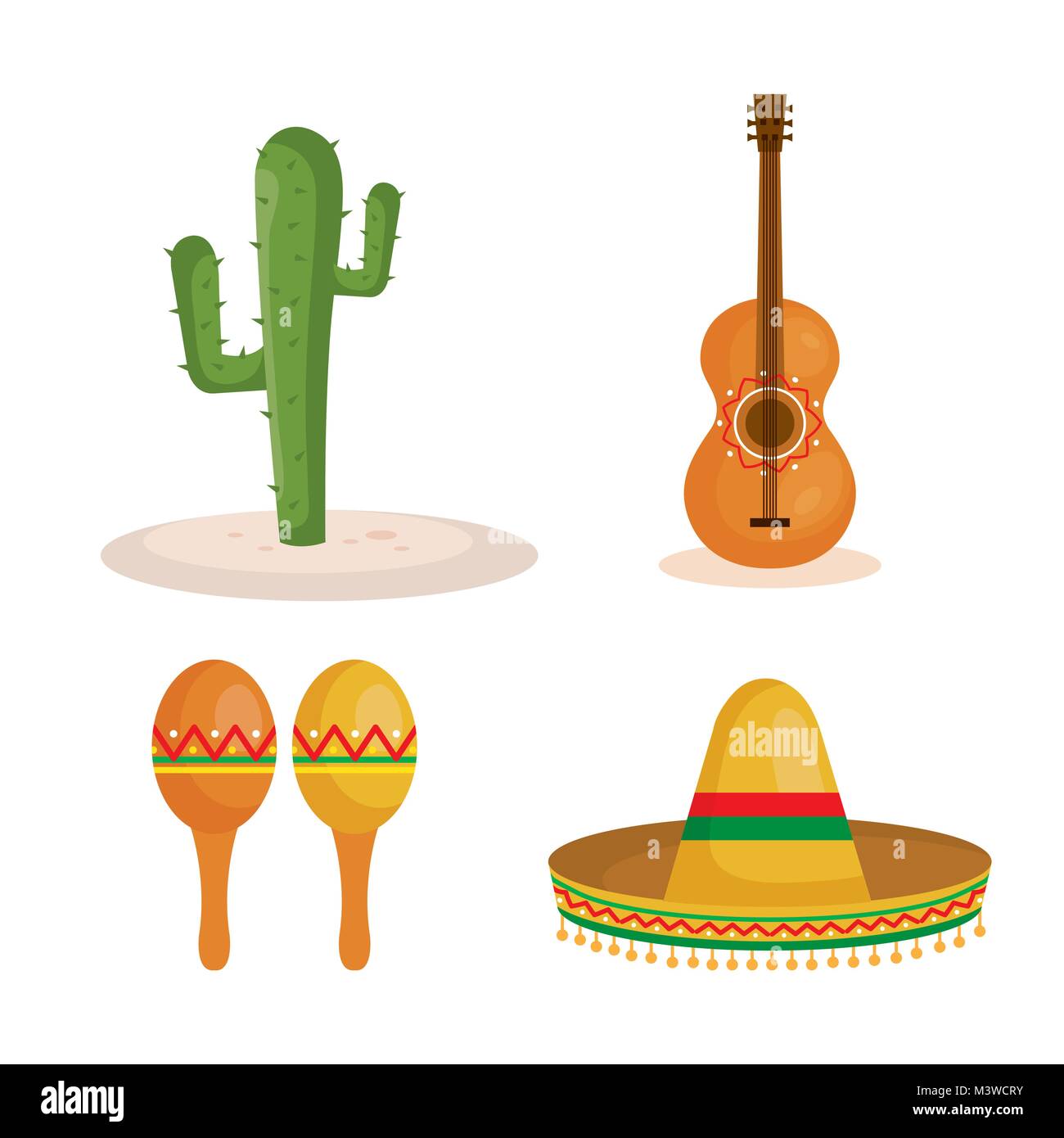 Mexican culture icons set cartoon hi-res stock photography and images ...