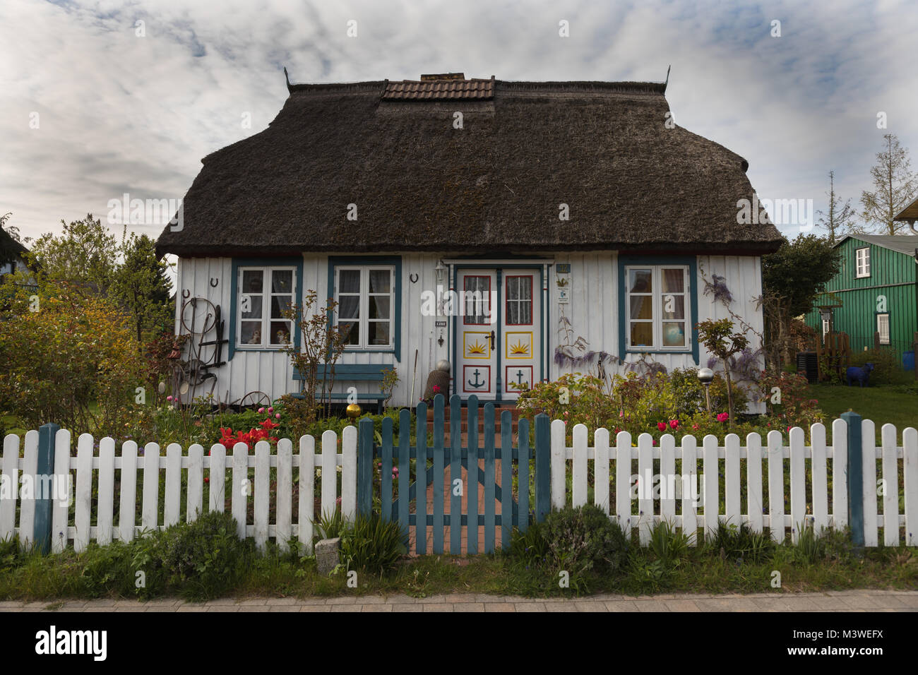 Typical houses in Born, Darß, Germany Stock Photo Alamy
