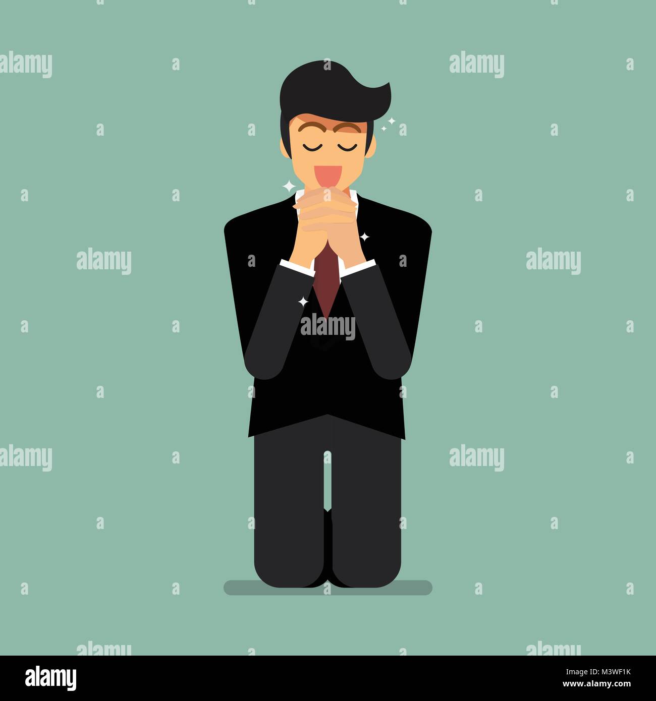 Man prays on his knees hi-res stock photography and images - Alamy
