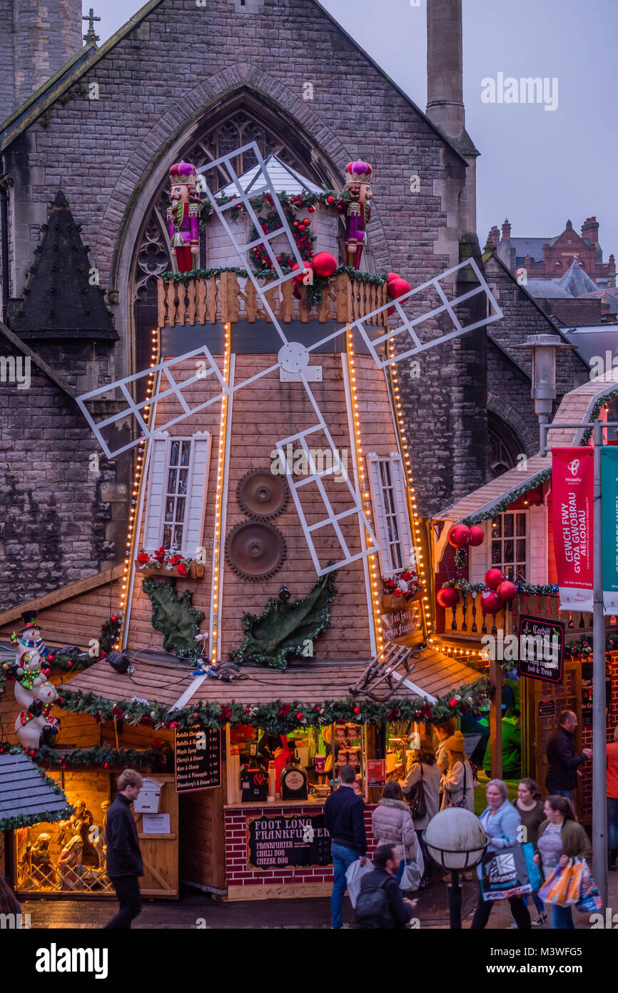 Christmas Market Cardiff Wales Stock Photo Alamy
