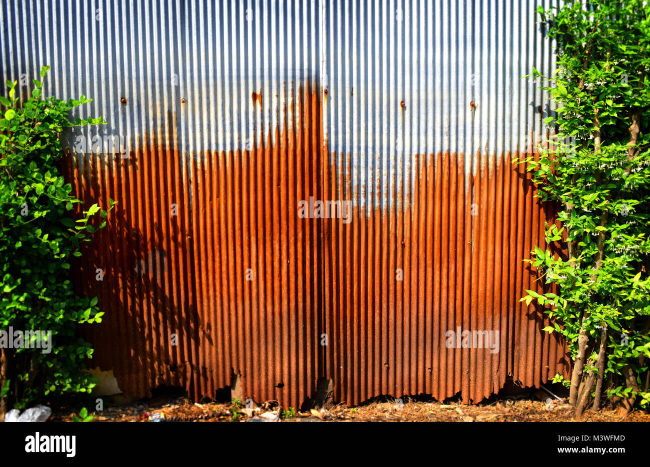 old and rusty galvanised on poor house textureand color from past time ...