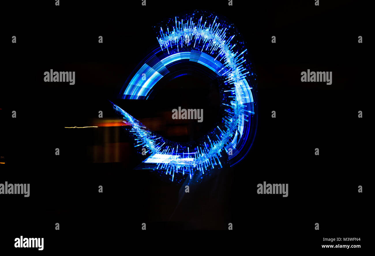Blue light show with lasers at different events Stock Photo Alamy