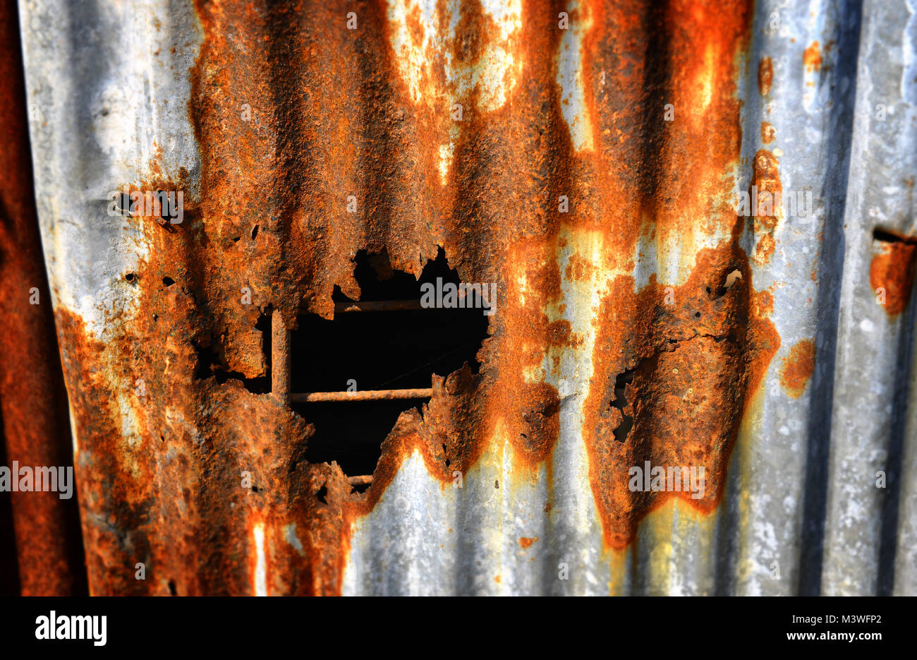 old and rusty galvanised on poor house textureand color from past time ...