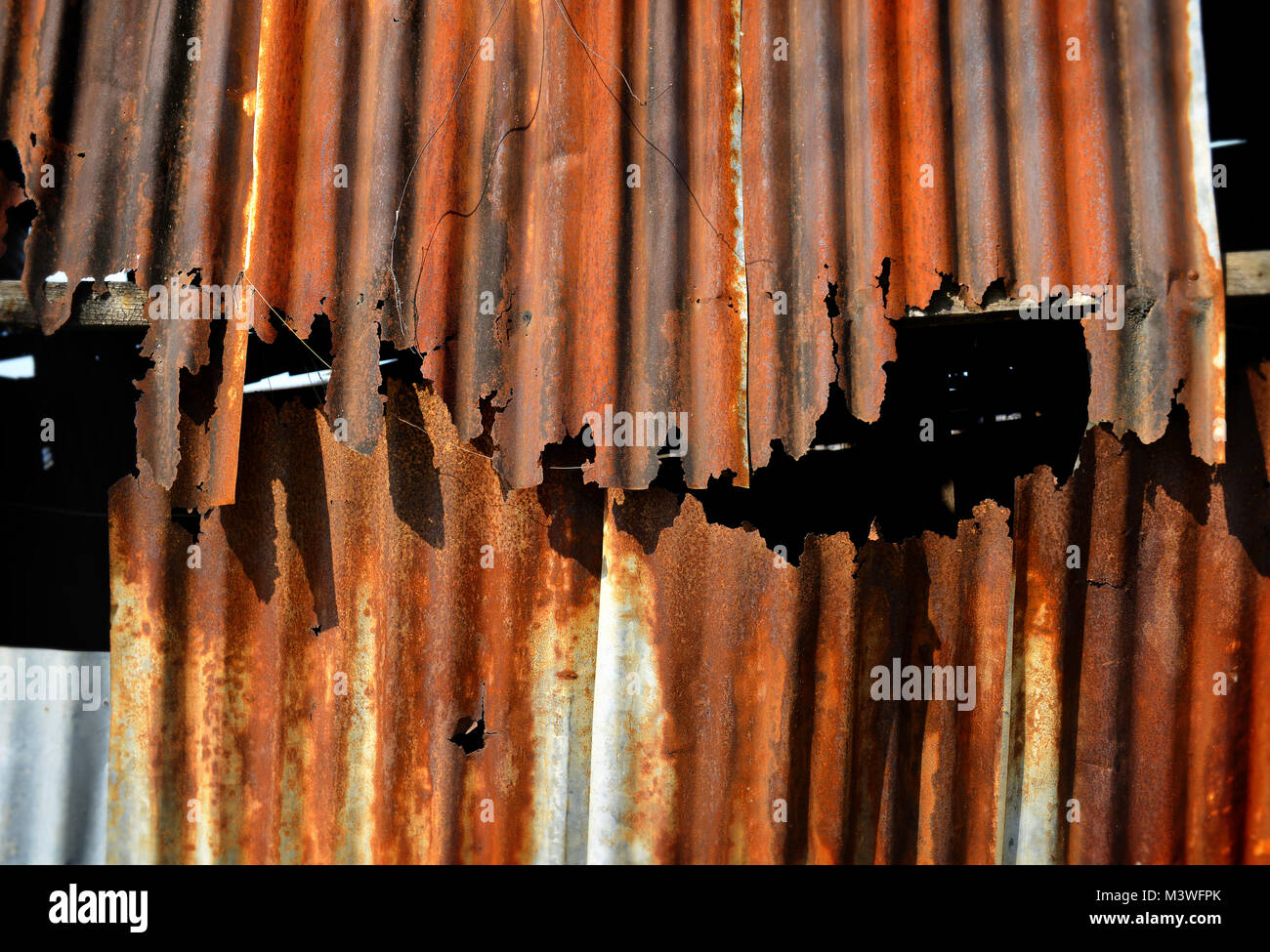 old and rusty galvanised on poor house textureand color from past time ...