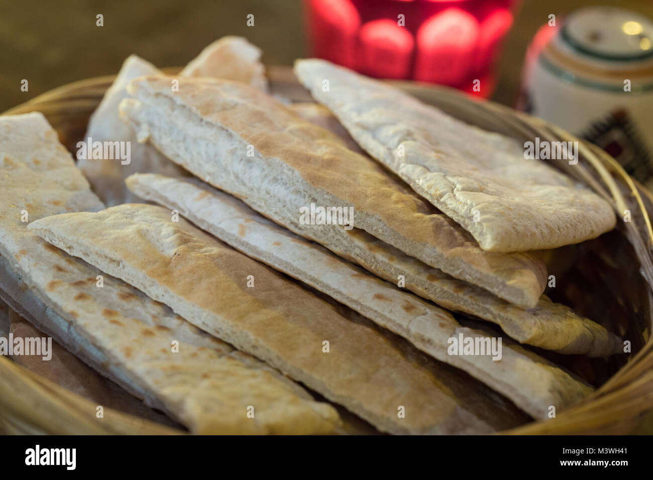 Hummus and pita bread Stock Photo Alamy