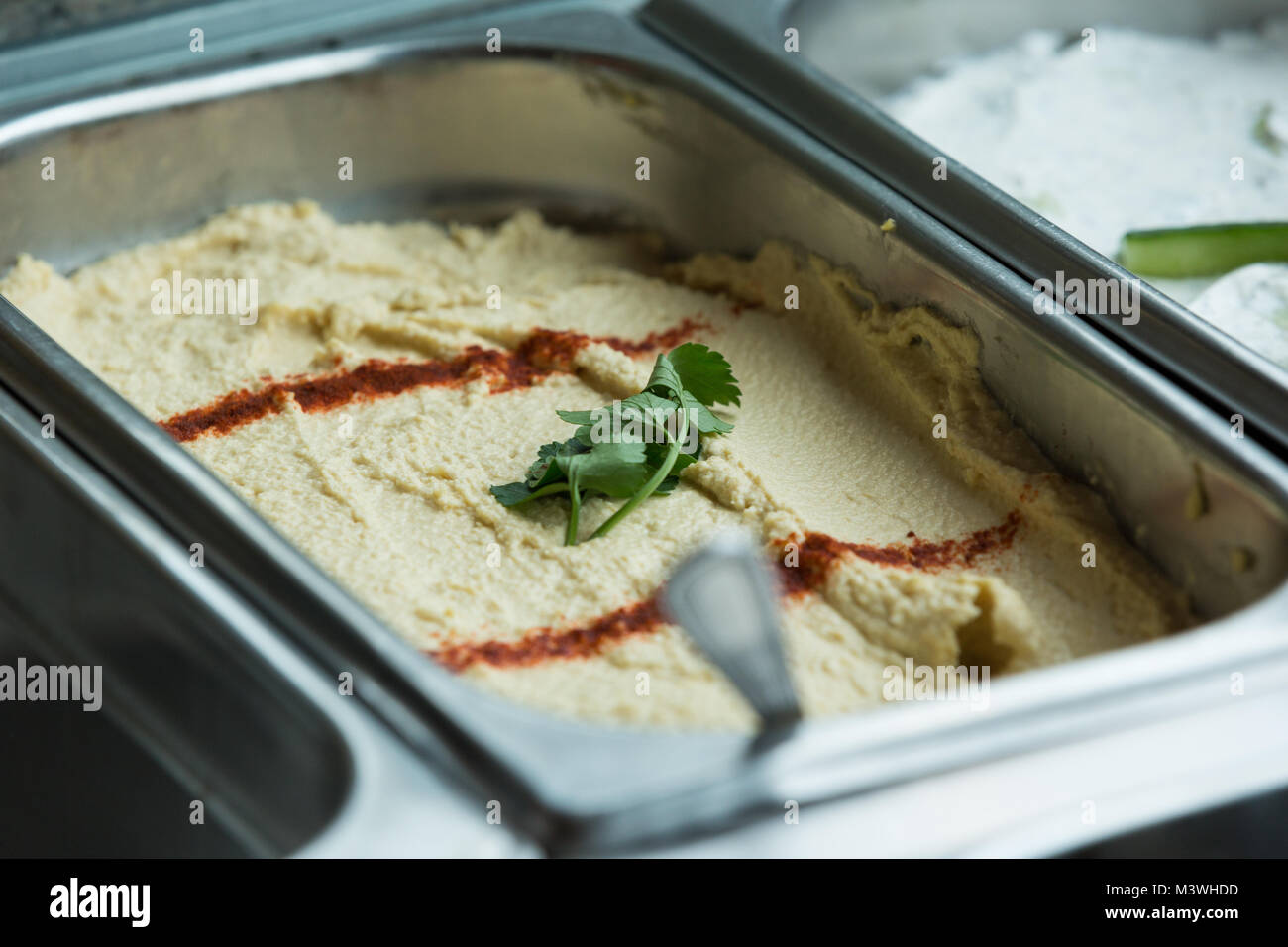 Hummus and pita bread Stock Photo Alamy