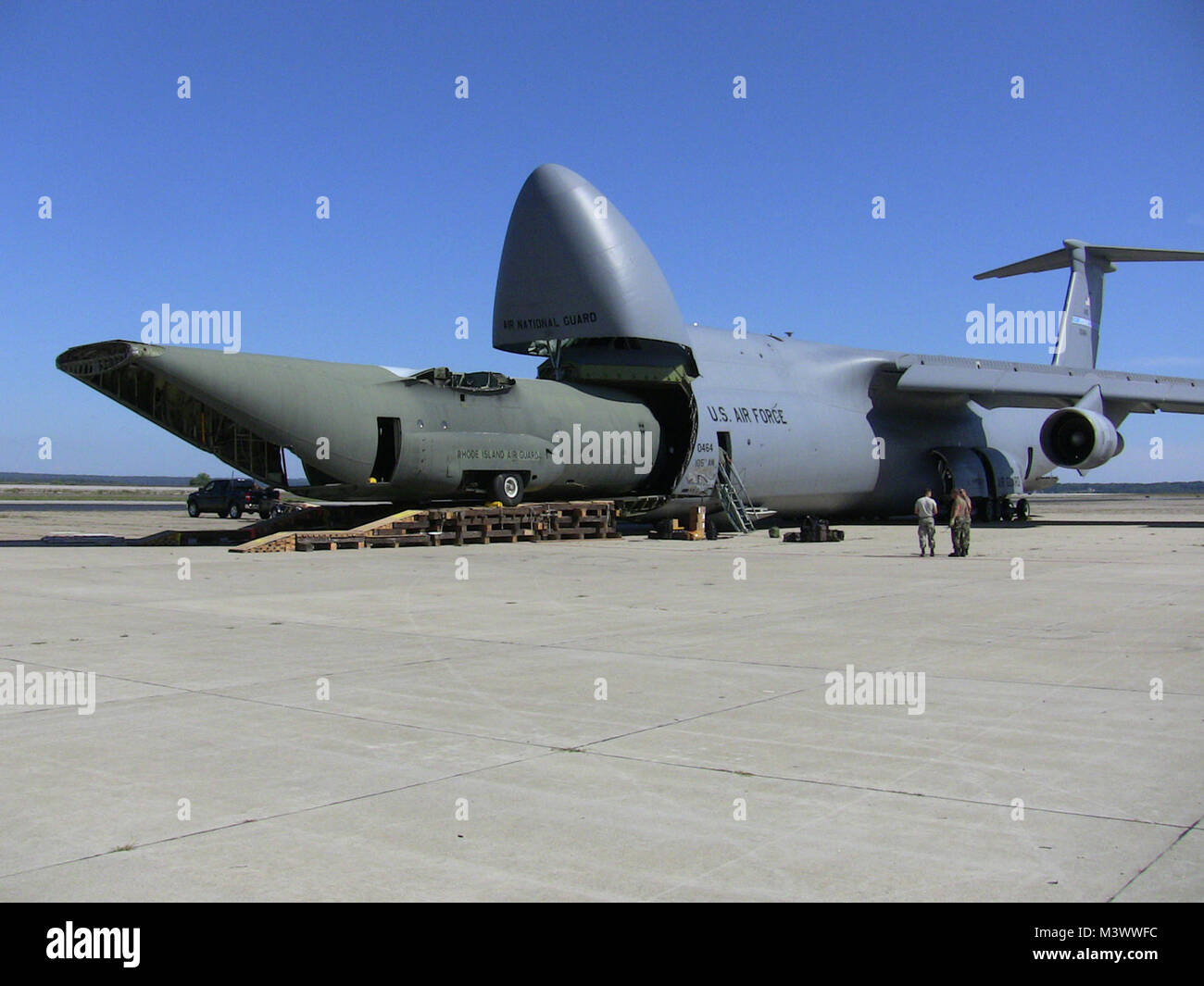 A C 130 Training Fuselage Is Loaded Onto A C 5 Galaxy For Transport To Stratton Air National Guard Base N Y The New York Unit Will Use The Aircraft For Training Purposes This Was
