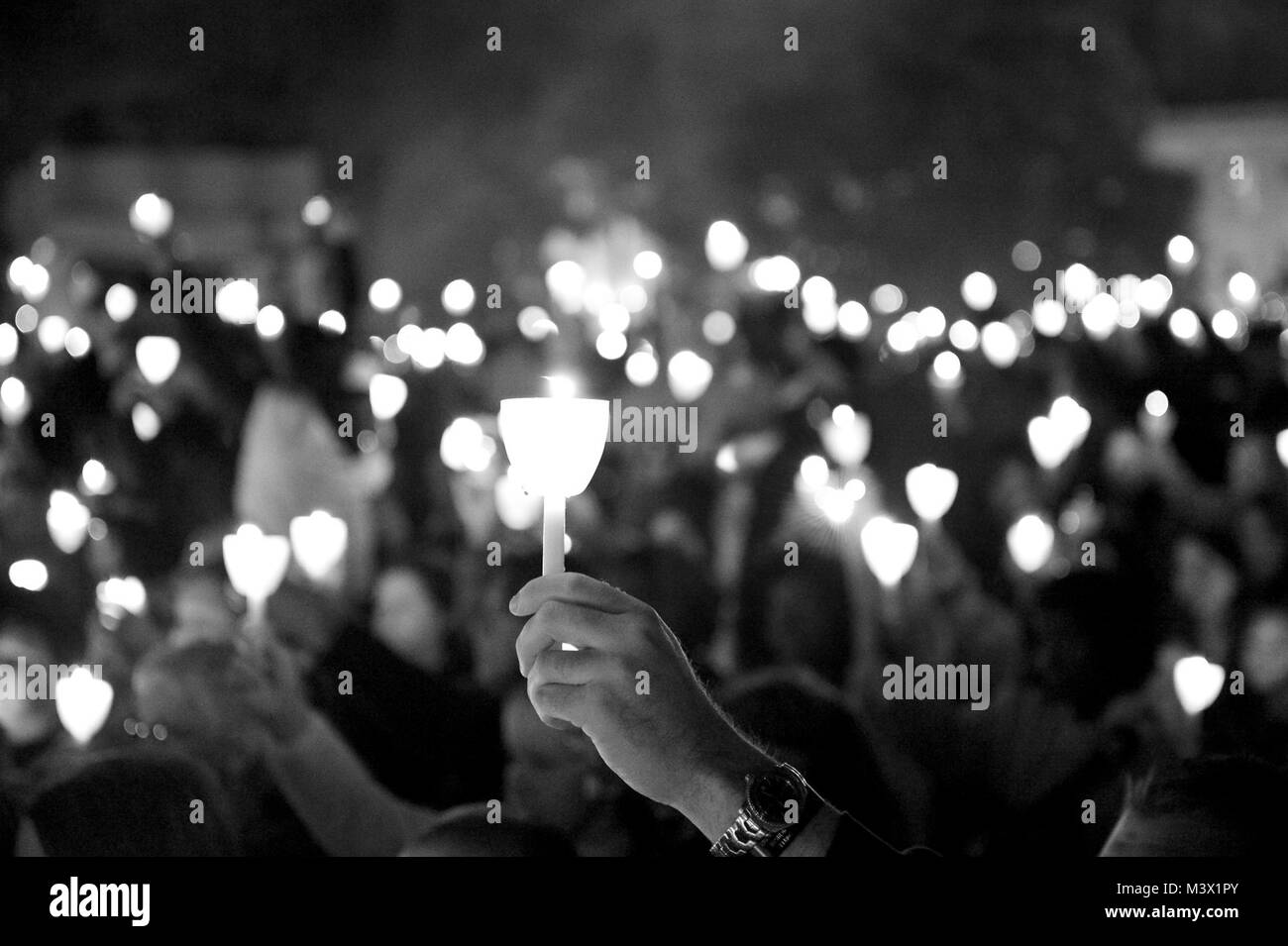 Candlelight vigil Black and White Stock Photos & Images Alamy
