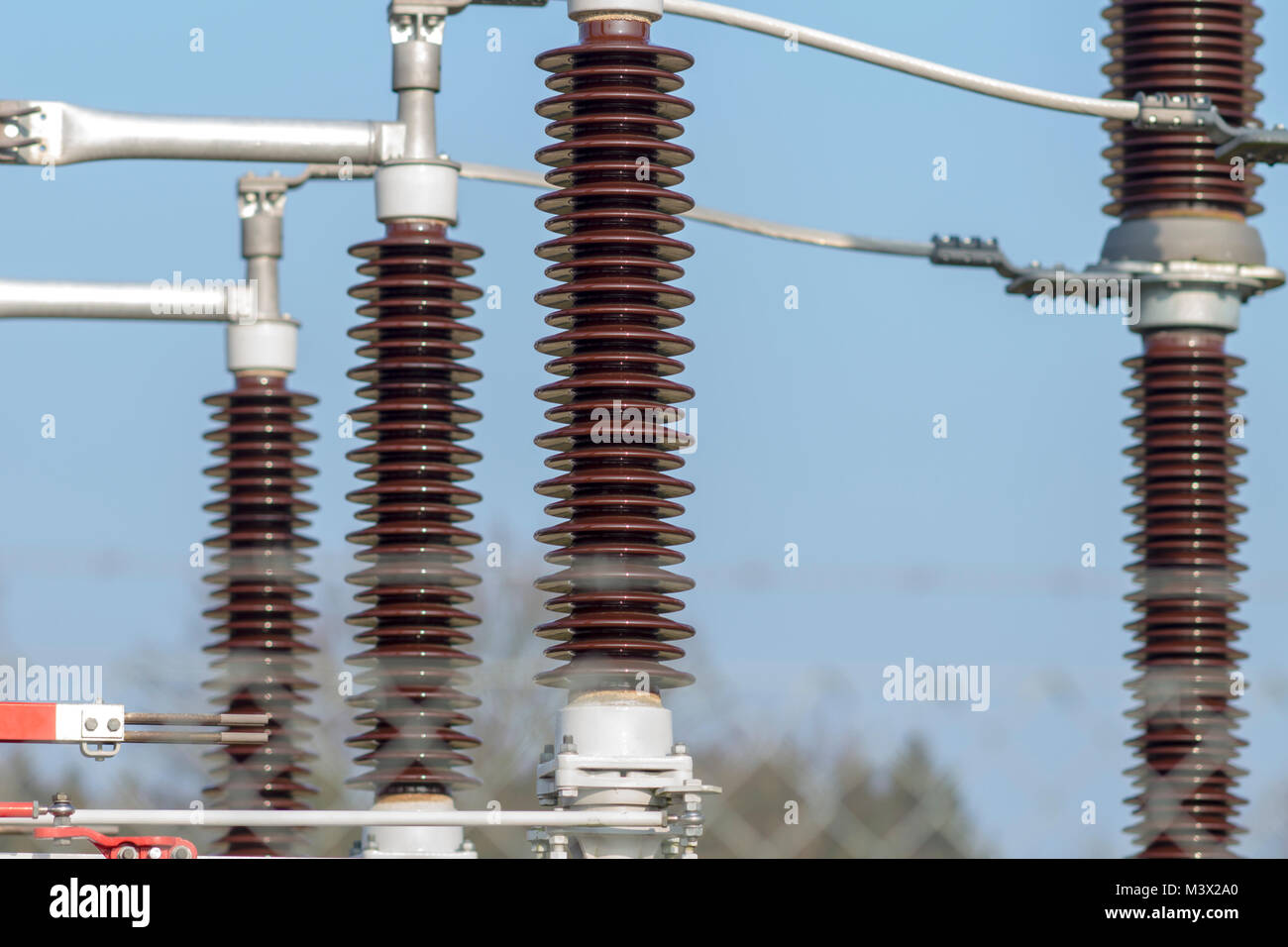 Substation for electric current Stock Photo