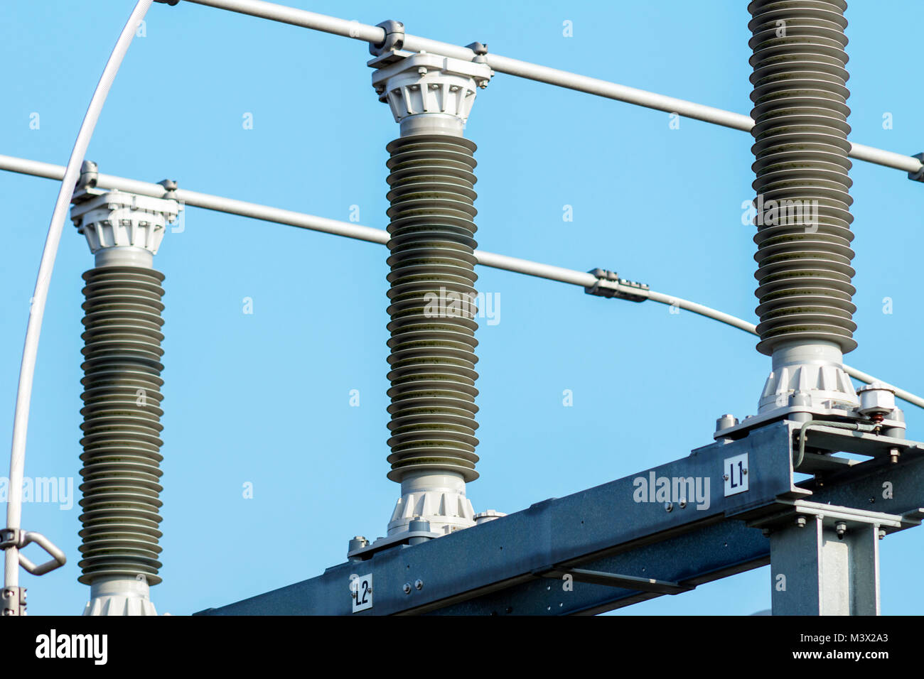Substation for electric current Stock Photo