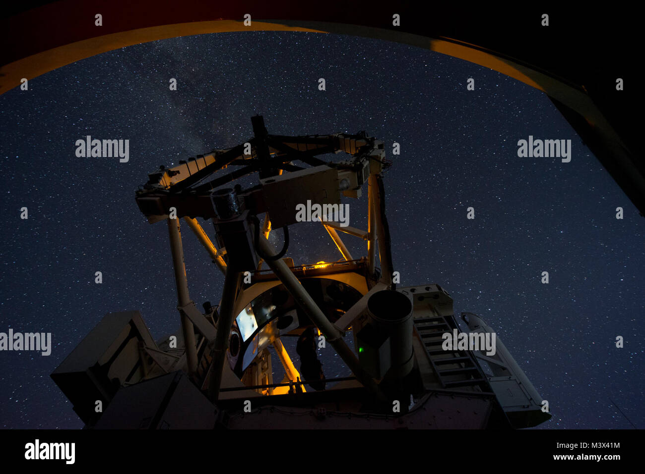 The 3.67meter, 75ton Advanced ElectroOptical System telescope is the